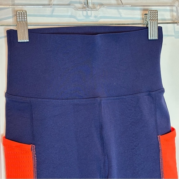 Fabletics ScultKnit High Rise Legging Sports Bra Set Blue Orange XS/S - Picture 5 of 10
